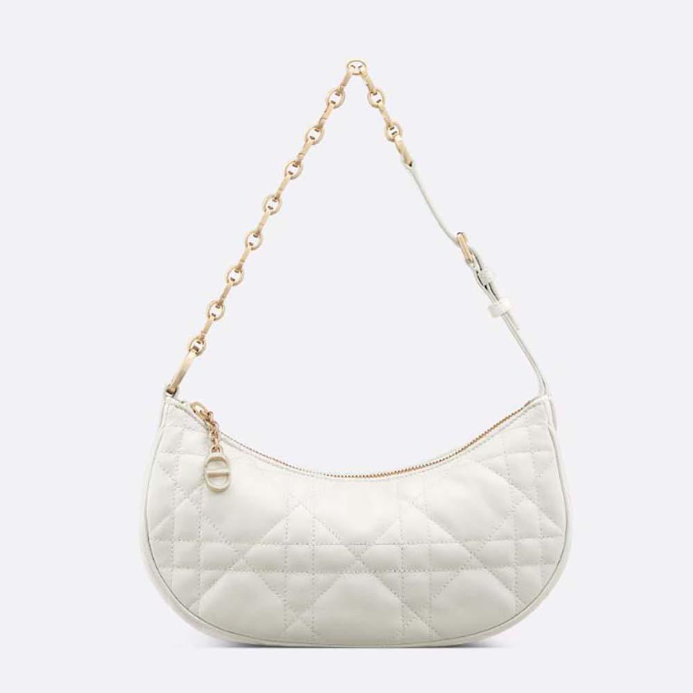 Dior Women CD Lounge Bag Latte Supple Macrocannage Lambskin